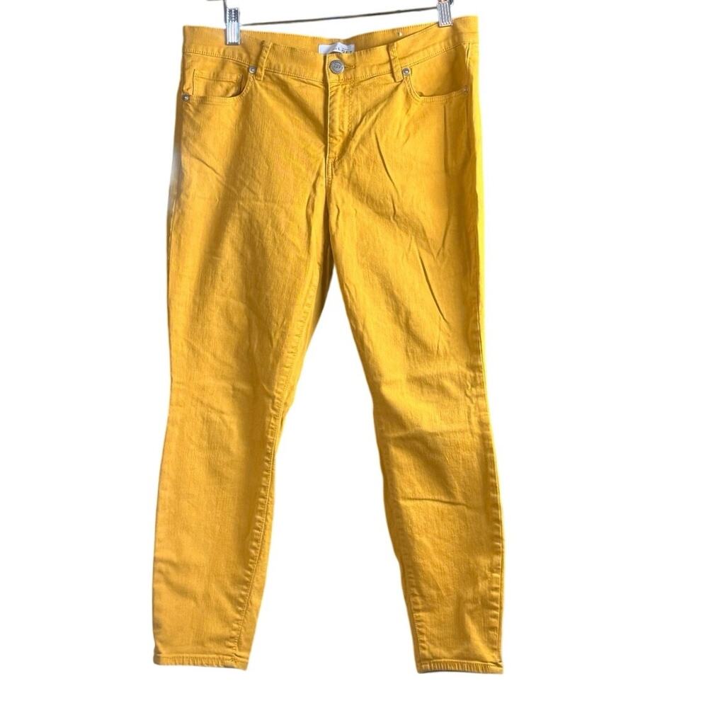 LOFT Modern Skinny Cropped Yellow Jeans Size 30 Women’s Stretch Denim - Picture 2 of 6